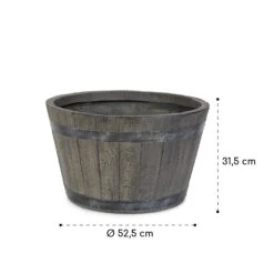 Winegrow Pflanzgefäß 52,5 X 31,5 Cm (ØxH) Leicht Fibreclay Grau -Gartenmöbel 10034811 yy 0008 logo blumfeldt Winegrow Pflanzgefaess grau