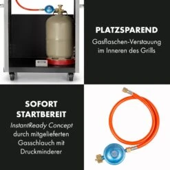 Valkyrie Gasgrill 3x3,2 + 2,9 KW Sichtfenster 54x42 Cm Grill Edelstahl -Gartenmöbel 10034845 de 0007 logo