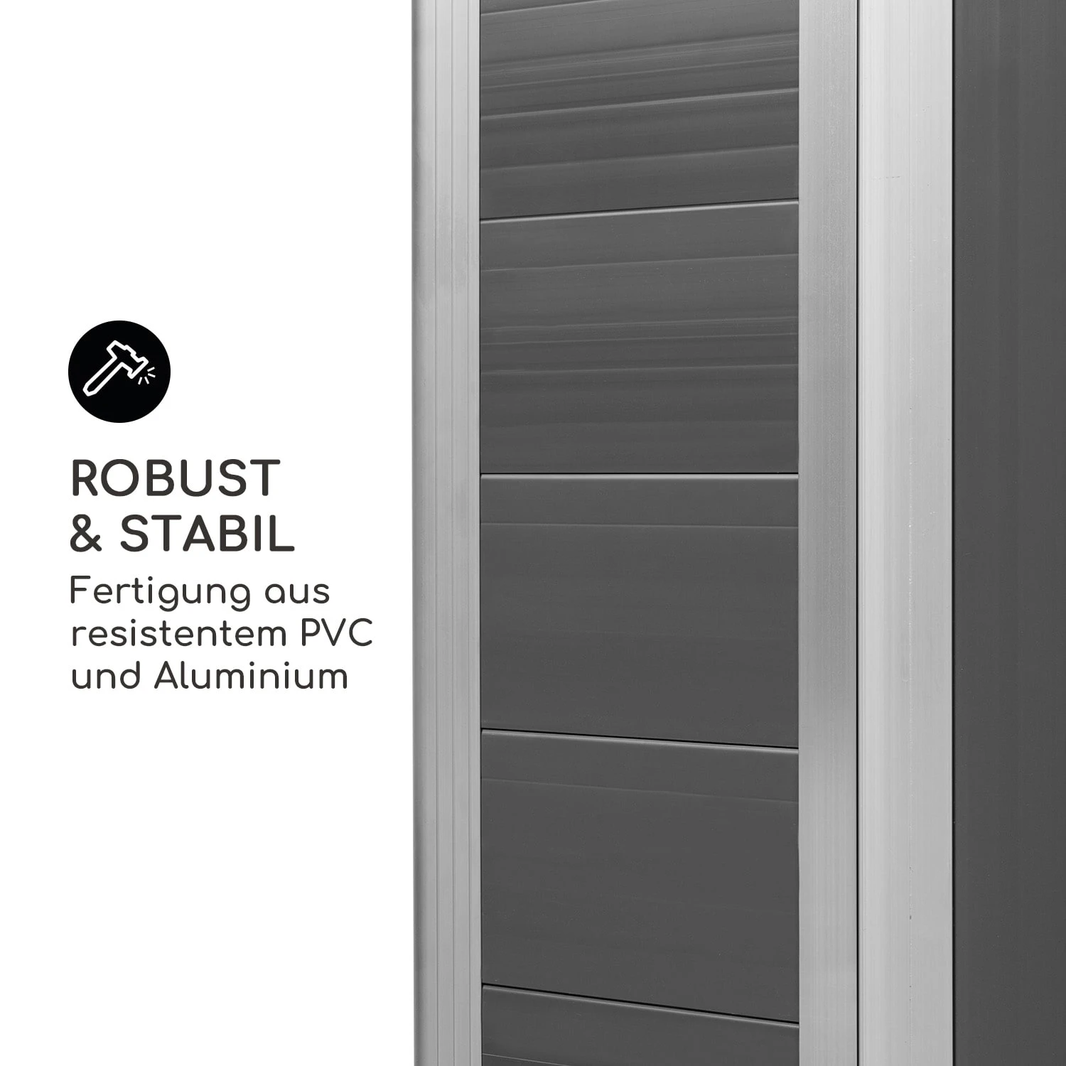 Schatzkammer Gartenschuppen UV-Schutz PVC Schloss Seitenfenster Grau 6 Schatzkammer Gartenschuppen UV-Schutz PVC Schloss Seitenfenster Grau – Bild 6