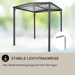 Pantheon Solid Sky Flat Pergola Vordach 3x3m Polycarbonat -Gartenmöbel 10034984 de 0004 usp