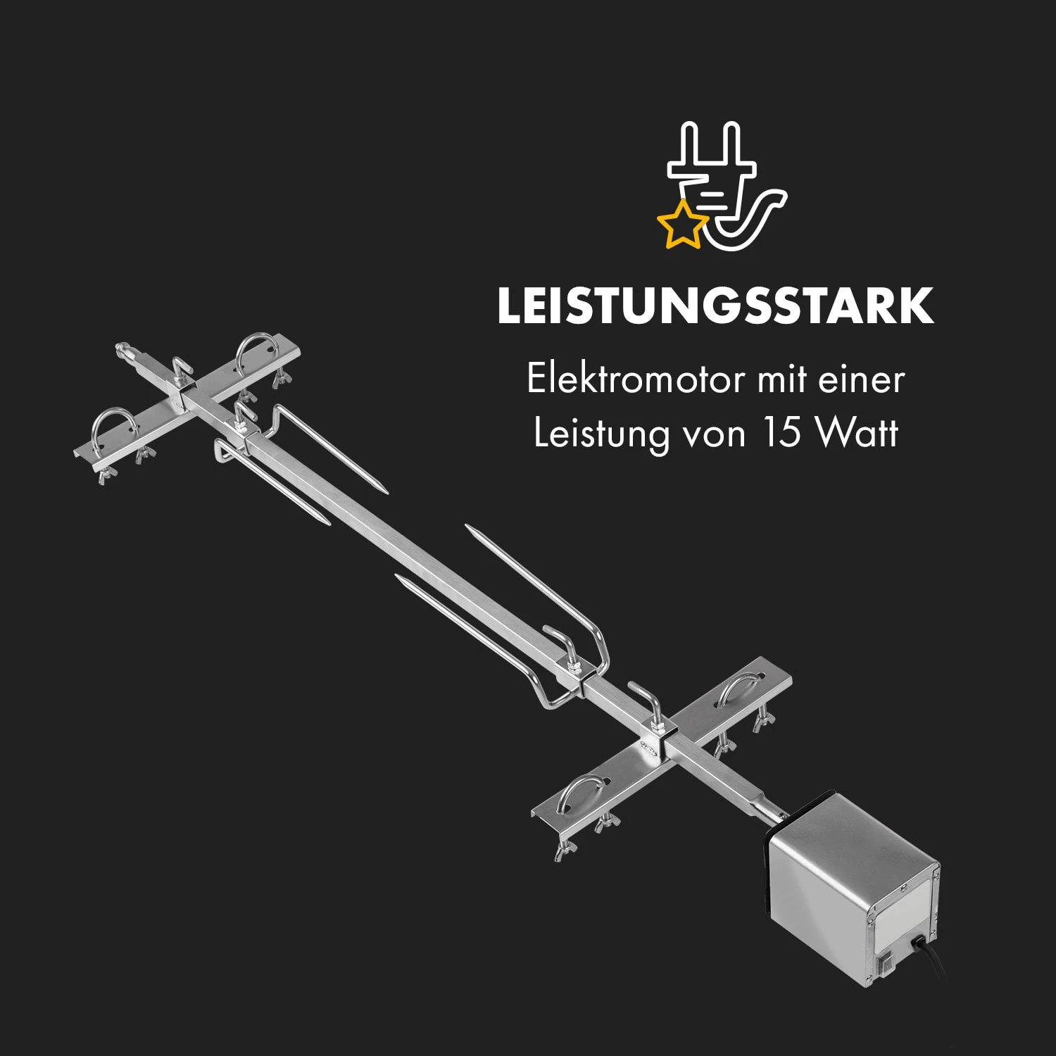 Sauenland Pro XL Spanferkelgrill Drehspieß 15W 4 Rollen Edelstahl 5 Sauenland Pro XL Spanferkelgrill Drehspieß 15W 4 Rollen Edelstahl – Bild 5