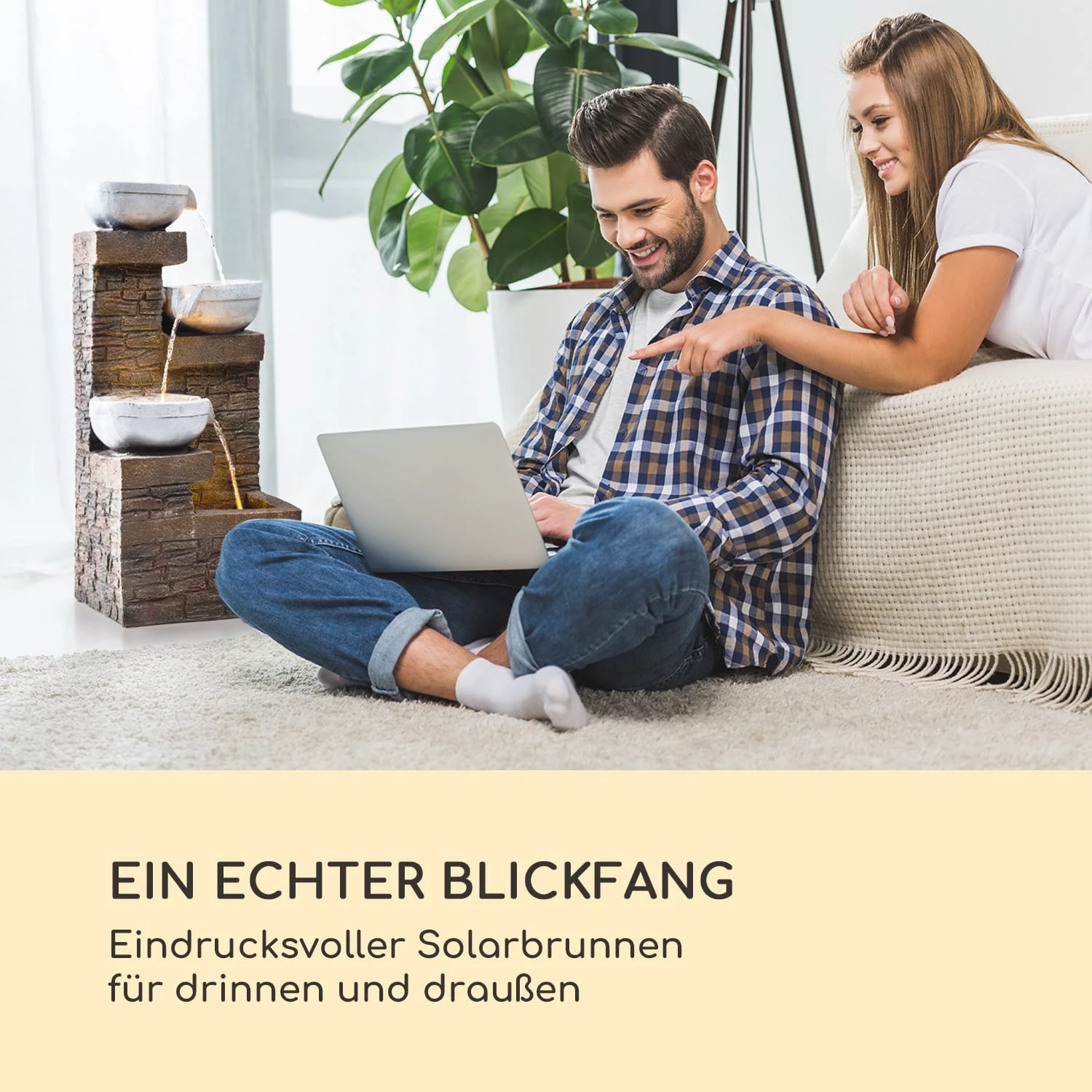 Fez Solarbrunnen LED 34 X 76 X 36 Cm (BxHxT) Polyresin 3 Fez Solarbrunnen LED 34 X 76 X 36 Cm (BxHxT) Polyresin – Bild 3