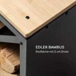 Kindlewood S Black Holzspeicher Sitzbank 57x56x36cm Bambus Zink -Gartenmöbel 10035760 de 0004 logo