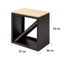 Kindlewood S Black Holzspeicher Sitzbank 57x56x36cm Bambus Zink -Gartenmöbel 10035760 yy 0006 logo