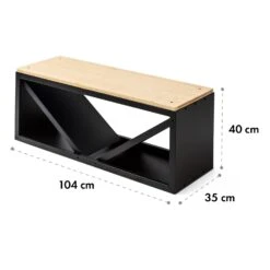 Kindlewood L Black Holzspeicher Sitzbank 104x40x35cm Bambus Zink -Gartenmöbel 10035762 yy 0006 logo