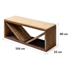 Kindlewood L Rust Holzspeicher Sitzbank 104x40x35cm Bambus Zink -Gartenmöbel 10035763 yy 0006 logo