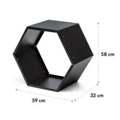Hexawood Black Holzspeicher Hexagon-Form 50,2x58x32cm -Gartenmöbel 10035764 yy 0006 logo