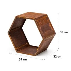 Hexawood Rust Holzspeicher Hexagon-Form 50,2x58x32cm -Gartenmöbel 10035765 yy 0006 logo