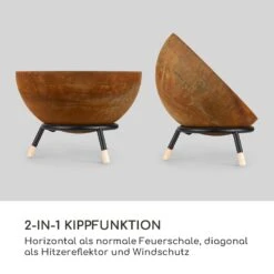 Fireball Rust Feuerschale 60 Cm Ø Kippbare Rost-Finish Rost / Holz -Gartenmöbel 10035771 de 0003 logo
