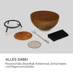 Fireball Rust Feuerschale 60 Cm Ø Kippbare Rost-Finish Rost / Holz -Gartenmöbel 10035771 de 0008 logo