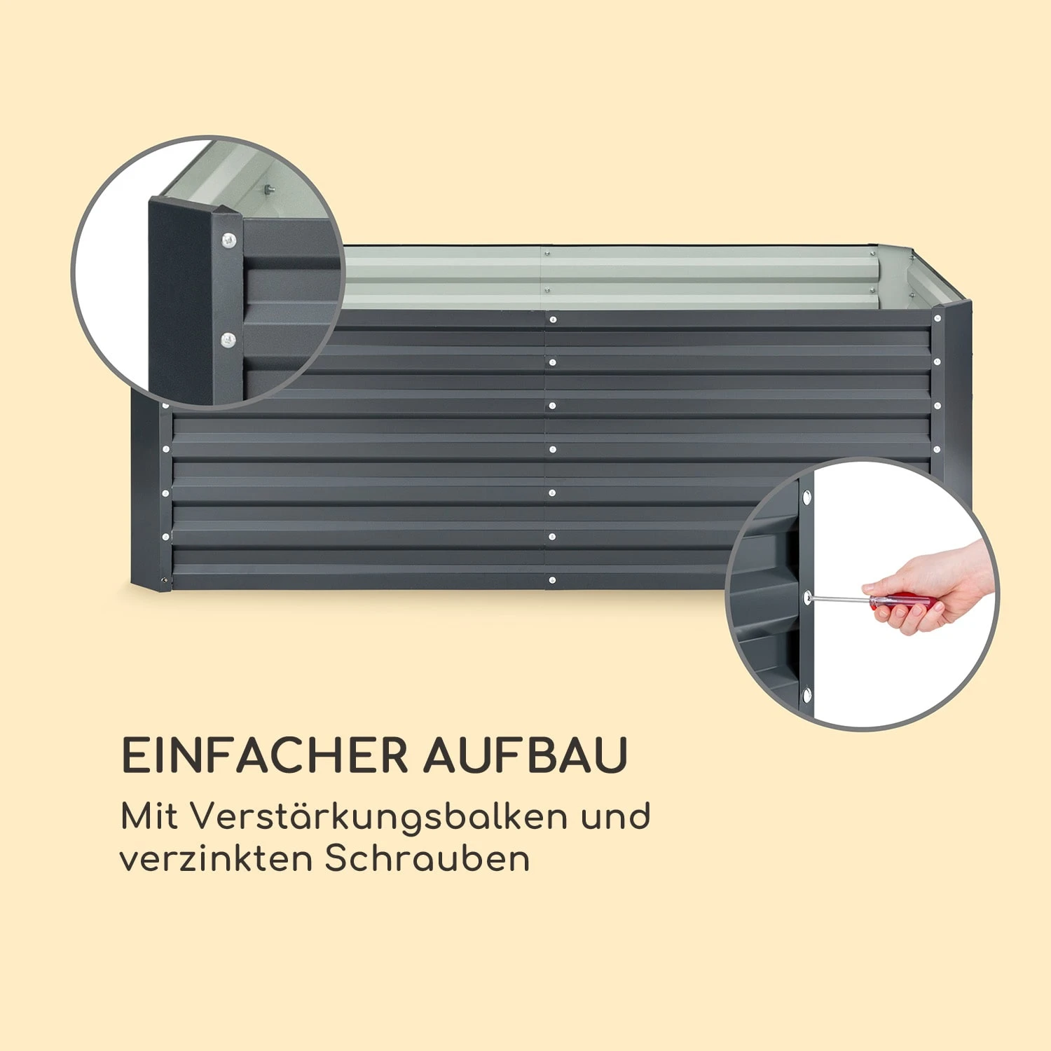 High Grow Straight Hochbeet 180 X 60 X 90 Cm 970 L Stahl Verzinkt 5 High Grow Straight Hochbeet 180 X 60 X 90 Cm 970 L Stahl Verzinkt – Bild 5