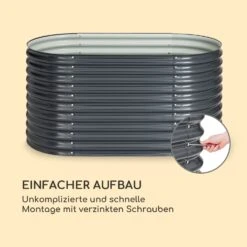 High Grow Hochbeet 160 X 80 X 80 Cm Stahl-Wellblech Einfacher Aufbau -Gartenmöbel 10035814 de 0005 logo