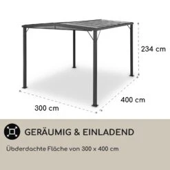 Pantheon Solid Sky Flat Pergola Vordach 3x4m Polycarbonat -Gartenmöbel 10035871 de 0004 usp