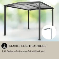 Pantheon Solid Sky Flat Pergola Vordach 3x4m Polycarbonat -Gartenmöbel 10035871 de 0005 usp