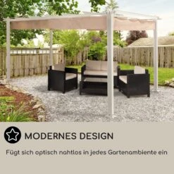 Pantheon Pergola Aluminiumkantrohr 3x4m 4 Eckpfosten Wasserabweisend -Gartenmöbel 10035878 DE 0006 usp