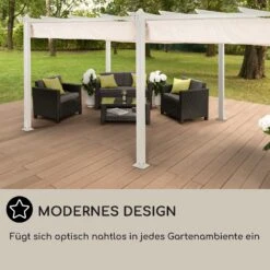 Pantheon Pergola Aluminiumkantrohr 3x6m 4 Eckpfosten Wasserabweisend -Gartenmöbel 10035880 DE 0006 usp