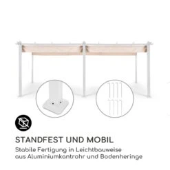 Pantheon Pergola Aluminiumkantrohr 3x6m 4 Eckpfosten Wasserabweisend -Gartenmöbel 10035880 de 0003 logo