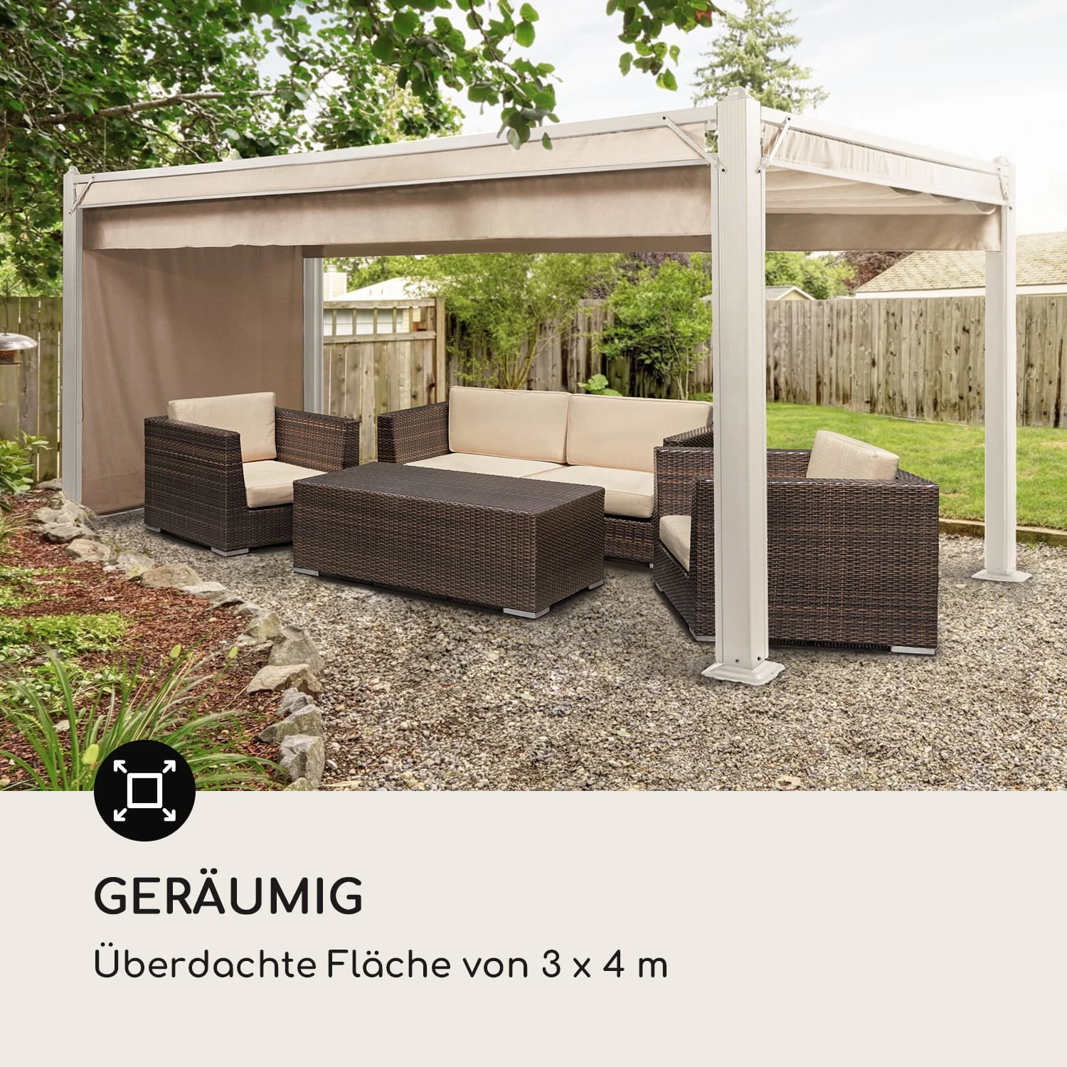 Pantheon Cortina Pavillon Mit Dach 3x4m 4 Seitenteile 4 Pantheon Cortina Pavillon Mit Dach 3x4m 4 Seitenteile – Bild 4