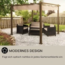 Pantheon Rust Pergola Aluminium 3x3m 6 Eckpfosten Wasserabweisend -Gartenmöbel 10035887 DE 0006 usp