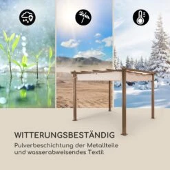 Pantheon Rust Pergola Aluminium 3x3m 6 Eckpfosten Wasserabweisend -Gartenmöbel 10035887 de 0005 logo