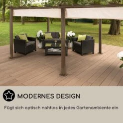 Pantheon Rust Pergola Aluminium 3x6m 6 Eckpfosten Wasserabweisend -Gartenmöbel 10035891 DE 0006 usp