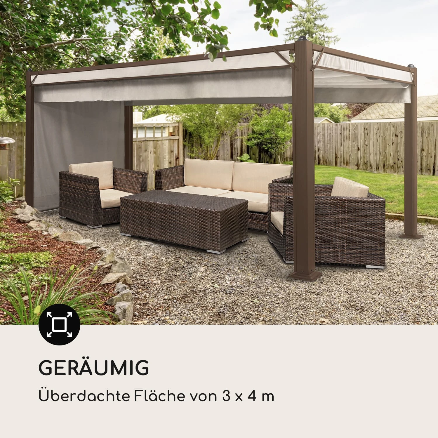 Pantheon Cortina Rust Pavillon Mit Dach 3x4 M 4 Seitenteile 4 Pantheon Cortina Rust Pavillon Mit Dach 3x4 M 4 Seitenteile – Bild 4