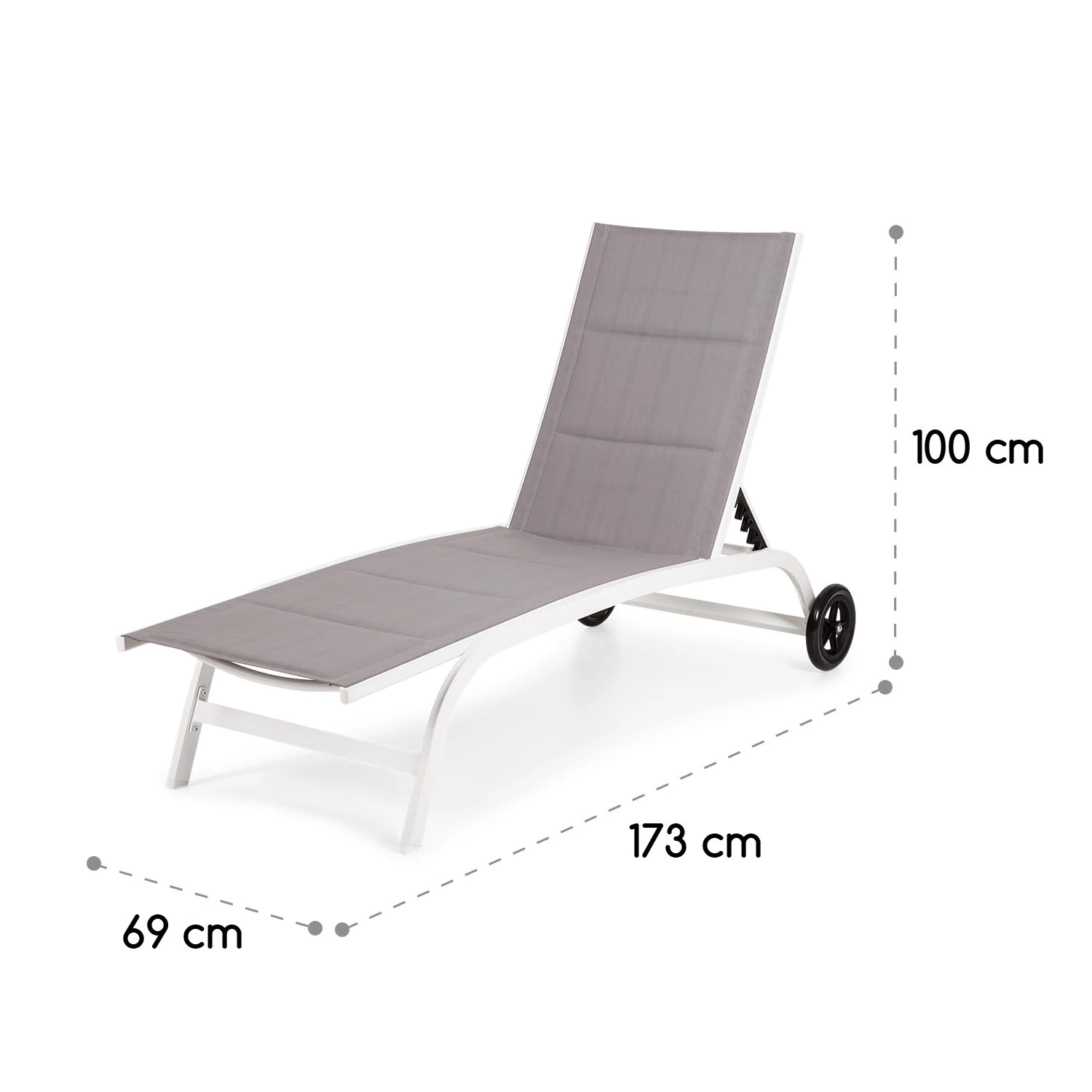 Limala Sonnenliege Lounger Stahl/Aluminium Textilene 150 Kg Mobil 7 Limala Sonnenliege Lounger Stahl/Aluminium Textilene 150 Kg Mobil – Bild 7