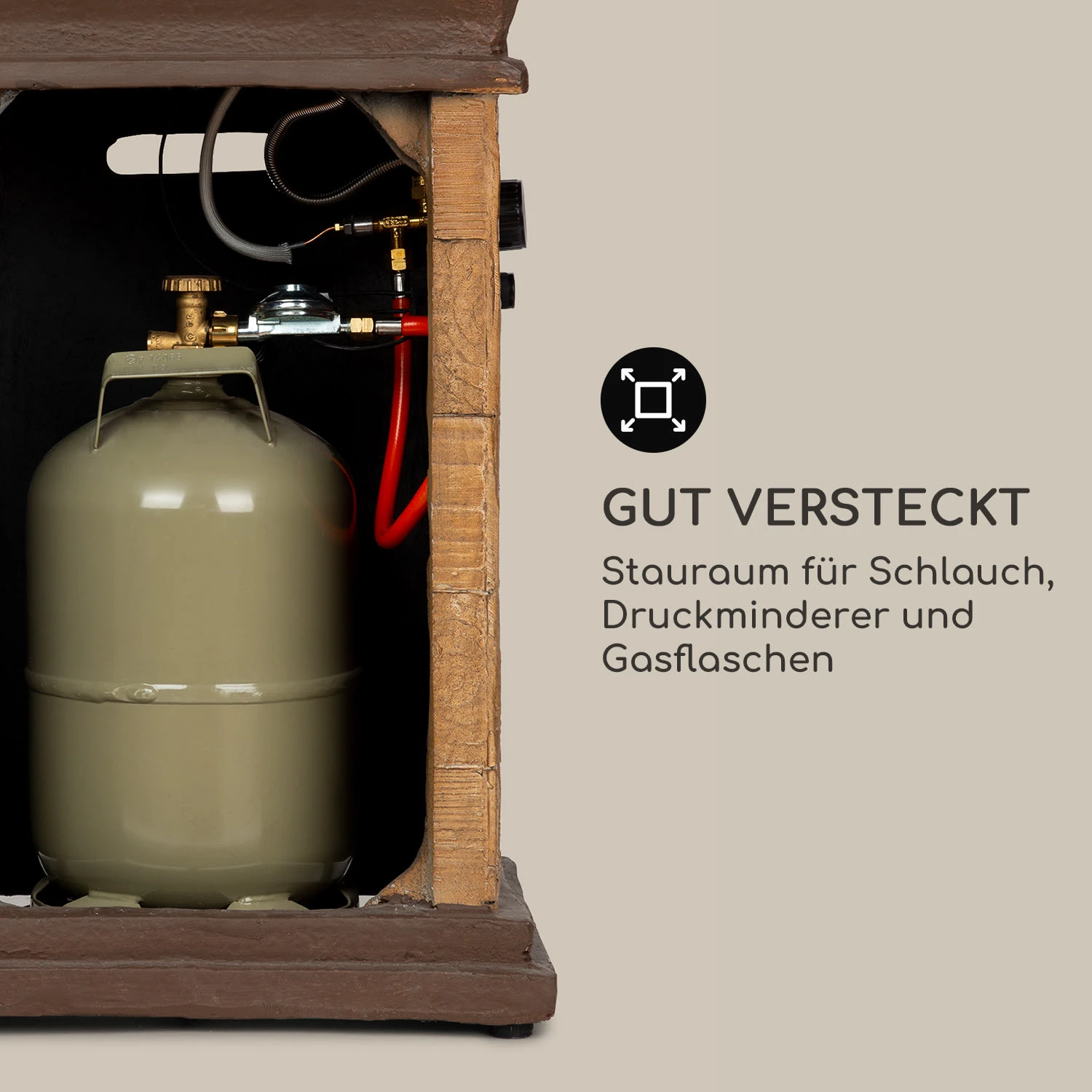 Prati Gas-Feuerstelle 13 KW Elektrisches Zündsystem Lavasteine Inkl. Regenschutz 6 Prati Gas-Feuerstelle 13 KW Elektrisches Zündsystem Lavasteine Inkl. Regenschutz – Bild 6