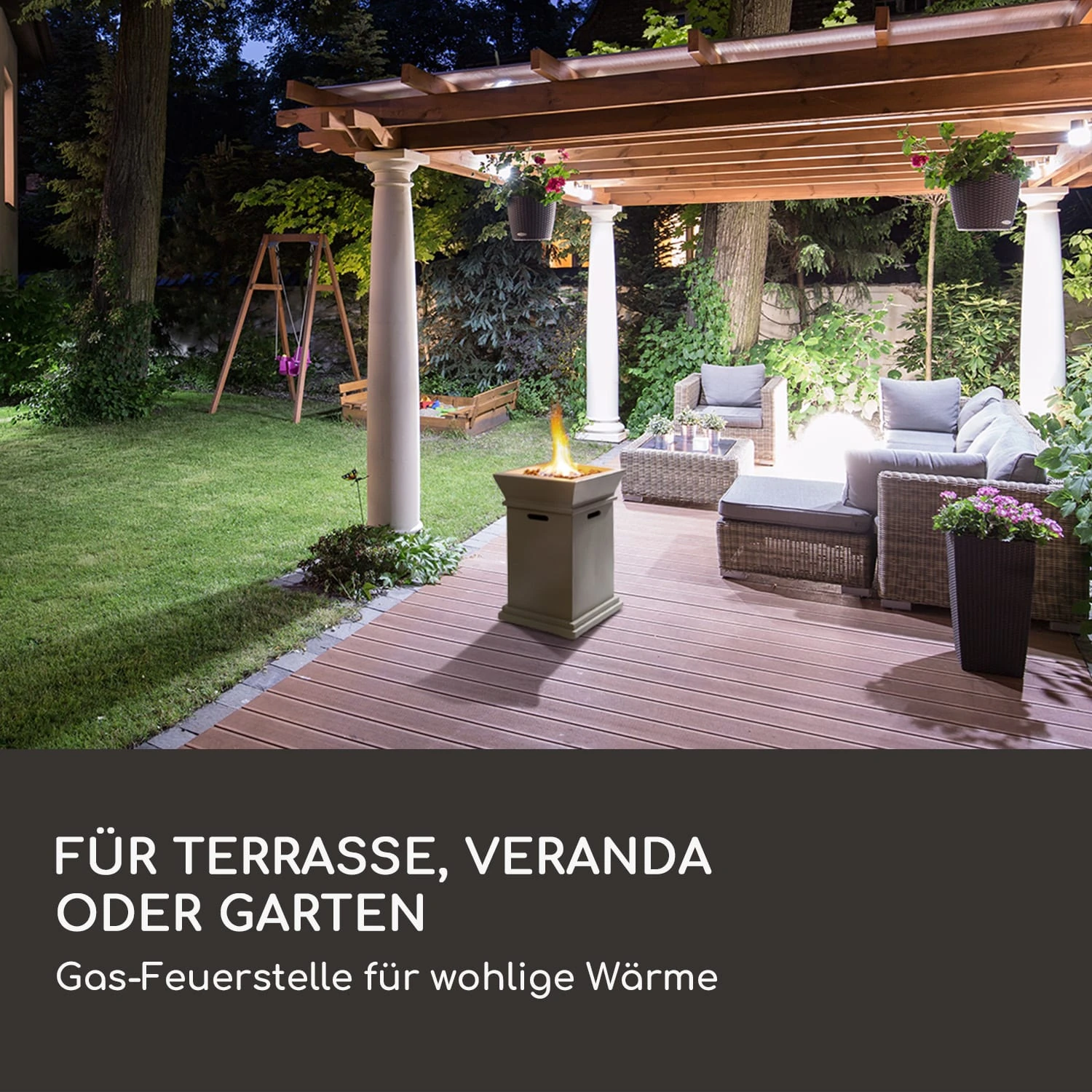 Prati Gas-Feuerstelle 13 KW Elektrisches Zündsystem Lavasteine Inkl. Regenschutz 2 Prati Gas-Feuerstelle 13 KW Elektrisches Zündsystem Lavasteine Inkl. Regenschutz – Bild 2