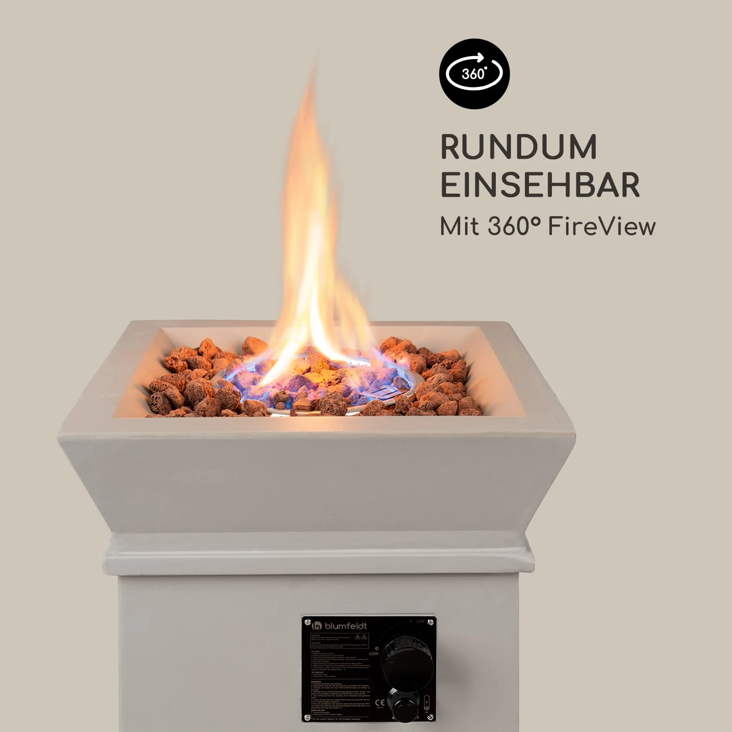 Prati Gas-Feuerstelle 13 KW Elektrisches Zündsystem Lavasteine Inkl. Regenschutz 5 Prati Gas-Feuerstelle 13 KW Elektrisches Zündsystem Lavasteine Inkl. Regenschutz – Bild 5