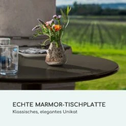 Patras Pearl Bistro-Tisch Jugendstil Marmor Ø 60 Cm H 75 Cm Gusseisern -Gartenmöbel 10035978 de 0003 logo