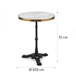 Patras Lux Bistro-Tisch Mit Dreifuß Marmortisch Ø: 57,5 Cm Höhe: 72 Cm -Gartenmöbel 10035981 yy 0008 logo