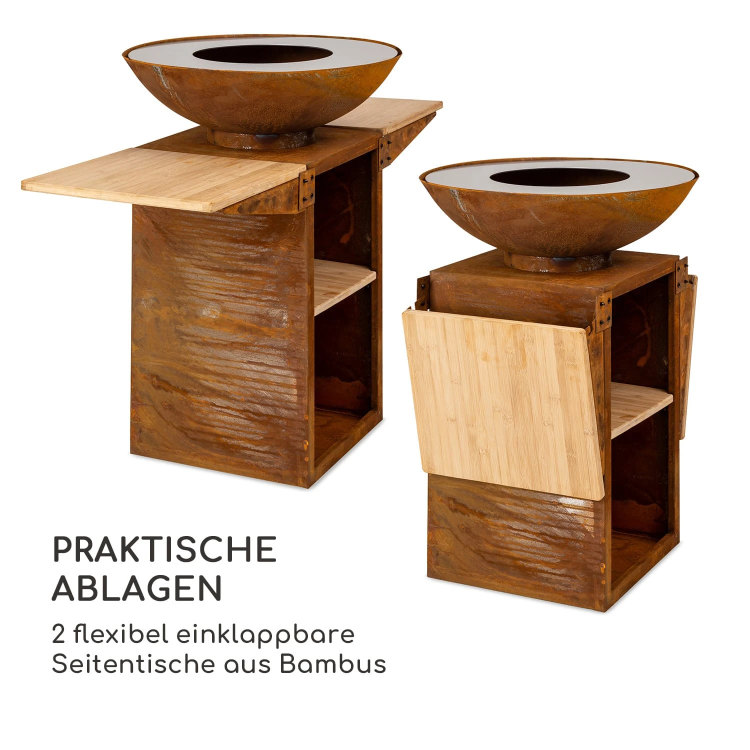 Savage 2.0 Tall Feuerschale Mit Grill Bambus-Seitentische Inkl. Wetterschutz 7 Savage 2.0 Tall Feuerschale Mit Grill Bambus-Seitentische Inkl. Wetterschutz – Bild 7