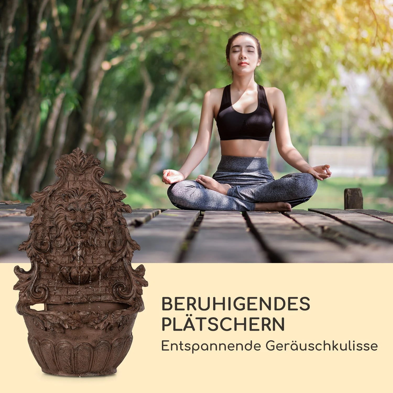 Löwenstein Wandbrunnen 2W Solar-Pumpe Polyresin 4 Weiße LED 5m Kabel 6 Löwenstein Wandbrunnen 2W Solar-Pumpe Polyresin 4 Weiße LED 5m Kabel – Bild 6