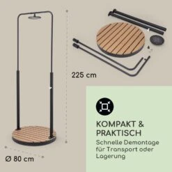 Sumatra Falls Round Gartendusche WPC Aluminium Ø 80 Cm Rund -Gartenmöbel 10036348 de 0006 usp