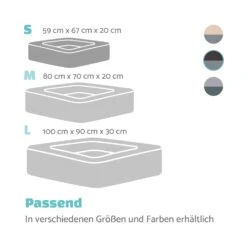 Emma Hundebett Hundekorb | Waschbar | Rutschfest | Atmungsaktiv | Wendematratze | Kissen | Größe S (67 X 20 X 59 Cm) -Gartenmöbel 10037607 de 0007 logo