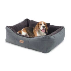 Emma Hundebett Hundekorb | Waschbar | Rutschfest | Atmungsaktiv | Wendematratze | Kissen | Größe S (67 X 20 X 59 Cm)