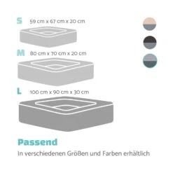 Emma Hundebett Hundekorb | Waschbar | Rutschfest | Atmungsaktiv | Wendematratze | Kissen | Größe L (100 X 30 X 90 Cm) -Gartenmöbel 10037612 de 0007 logo