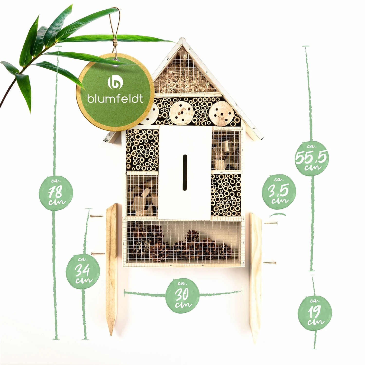 Insektenhaus Metalldach Inkl. Füße Ganzjährig Bewohnbar Pinienholz 6 Insektenhaus Metalldach Inkl. Füße Ganzjährig Bewohnbar Pinienholz – Bild 6