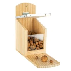 Futterhaus Für Eichhörnchen Metalldach Kiefernholz Unbehandelt -Gartenmöbel 10038023 yy 0007 logo