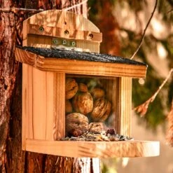 Futterhaus Für Eichhörnchen Flachdach Zedernholz Bitumen Unbehandelt -Gartenmöbel 10038115 yy 0005 logo