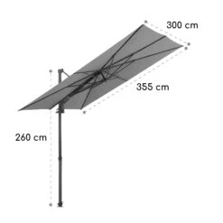 Saint-Tropez Ampelschirm 3-Achsen-Rotation 360° Drehbar 3 X 3,55 M UV-Schutz 50+ -Gartenmöbel 10038316 yy 0007 logo