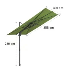 Saint-Tropez Ampelschirm 3-Achsen-Rotation 360° Drehbar 3 X 3,55 M UV-Schutz 50+ -Gartenmöbel 10038320 yy 0007 logo