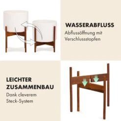 Thorn Blumentopf Mit Ständer 50er Jahre Stil 2 Größen -Gartenmöbel 10038440 de 0005 usp