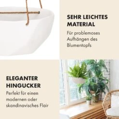 Laren Blumenampel Ø 28 Cm Polystone Mit Naturseilen -Gartenmöbel 10038487 de 0003 usp