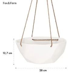 Laren Blumenampel Ø 28 Cm Polystone Mit Naturseilen -Gartenmöbel 10038487 yy 0005 usp