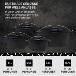 Galloway Dutch Oven 4.5 BBQ-Topf Gusseisen Größe S / 4.5 Qt -Gartenmöbel 10038580 de 0006 usp