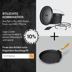 Galloway Dutch Oven 6.0 BBQ-Topf Gusseisen Voreingebrannt Größe M / 6 Qt -Gartenmöbel 10038581 de 0007 usp