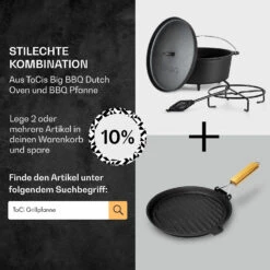 Galloway Dutch Oven 12.0 BBQ-Topf Gusseisen Standfüße Größe XL / 12 Qt -Gartenmöbel 10038587 de 0007 usp