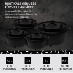 Guernsey Premium Dutch Oven 12.0 BBQ-Topf Gusseisen Standfüße Größe XL / 12 Qt 12 Guernsey Premium Dutch Oven 12.0 BBQ-Topf Gusseisen Standfüße Größe XL / 12 Qt -Gartenmöbel 10038644 de 0006 usp